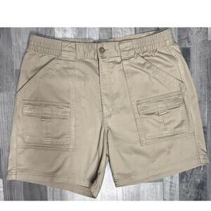 St. John’s Bay Cargo Shorts Men’s Size 38 Khaki Classic Fit Cotton Utility Work